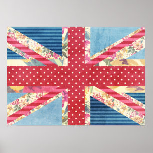 Poster Vintage Shabby Chic   British Flag