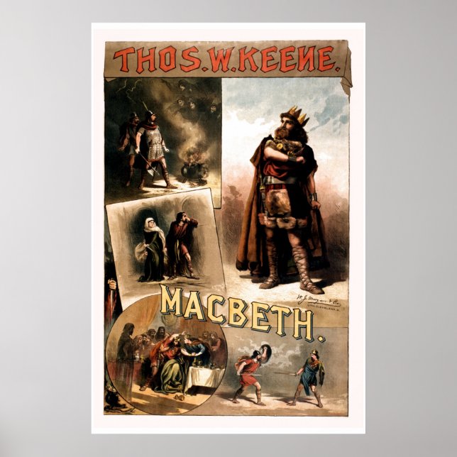 Poster Vintage Shakespeare Macbeth retocado (Frente)