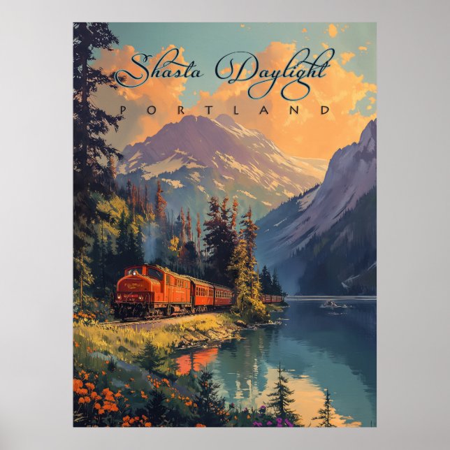 Poster Vintage Shasta Daylight Train (Frente)