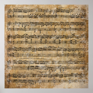 Póster Vintage Sheet Music