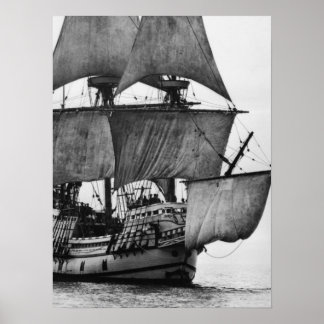 Poster Vintage Ship Black and White