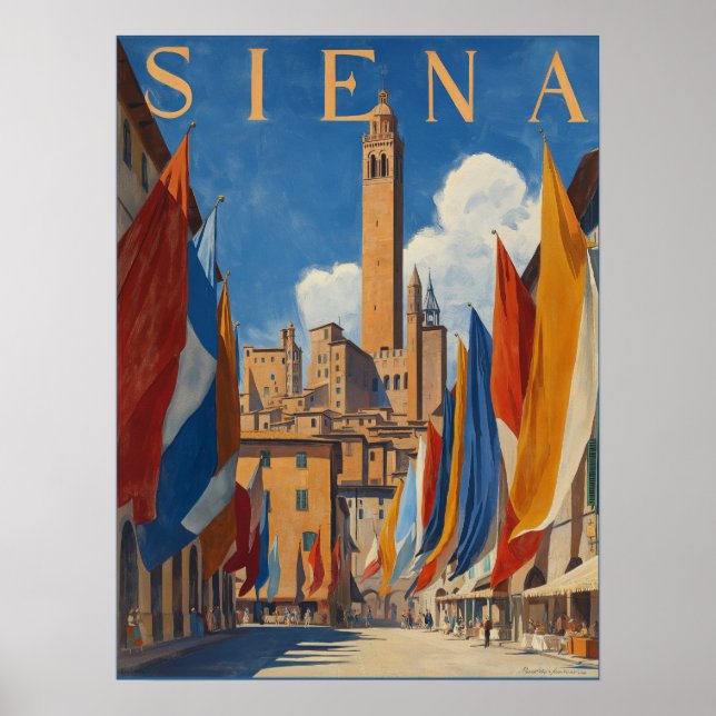 Poster Vintage Siena Viagem italiano (Frente)