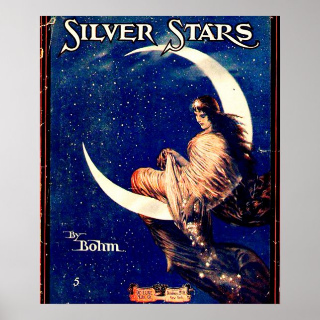 Poster vintage Silver Stars (Frente)