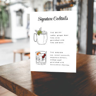 Poster Vintage - Sinal de Cocktails Desenhado
