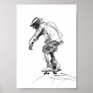 Poster Vintage Skater em Movimento