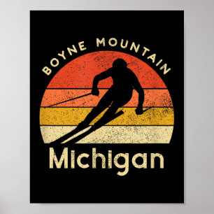 Poster Vintage Ski Boyne Mountain Michigan Mountain