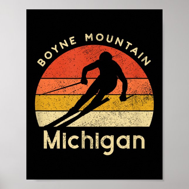 Poster Vintage Ski Boyne Mountain Michigan Mountain (Frente)