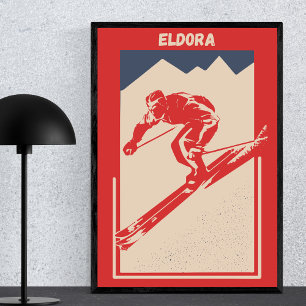 Poster Vintage Ski Colorado Mountain Resort Eldora