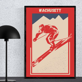 Poster Vintage Ski Massachusetts Resort WMassachusetts