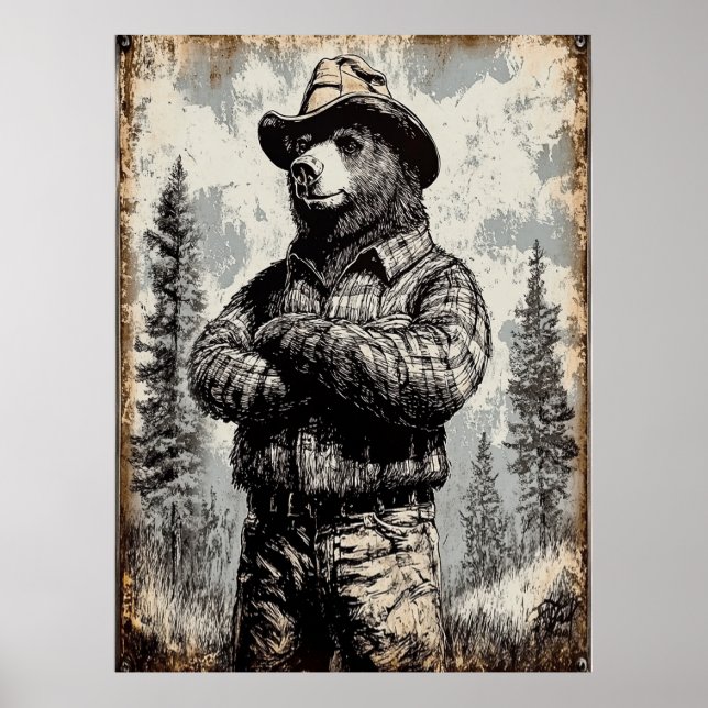 Poster Vintage Smokey the Bear High Resolution (Frente)