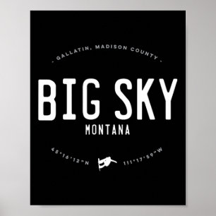 Poster Vintage Snowboa, Vintage em desgosto do Big Sky Mo