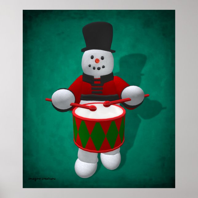 Póster Vintage Snowmen: Drummer (Frente)