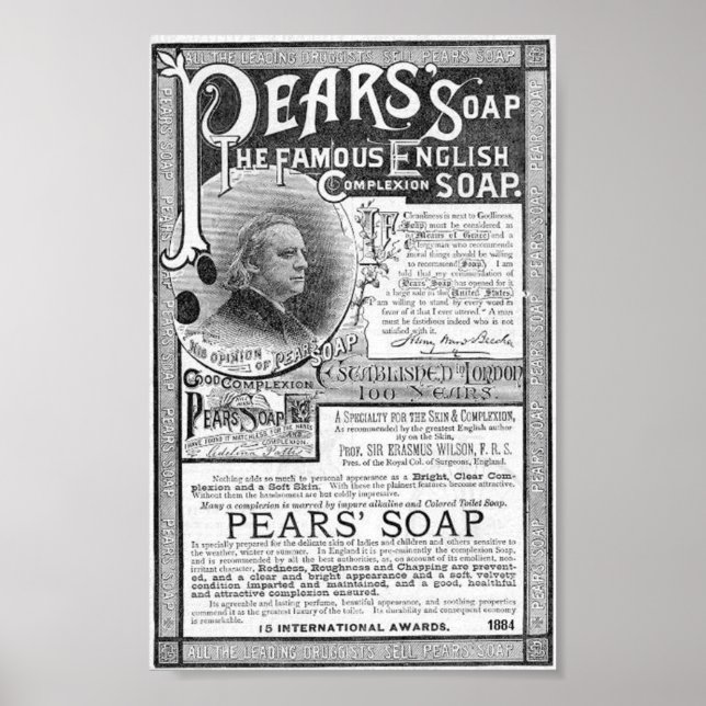 Poster Vintage Soap Ad Impressão. (Frente)