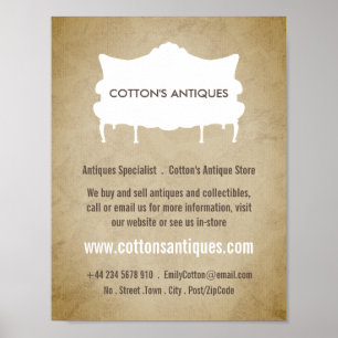 Poster Vintage Sofa, Vintage Paper, Antique Dealer, Store