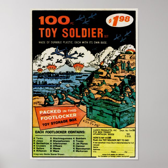 Poster Vintage Soldiers Mail Order Advertisement Art (Frente)