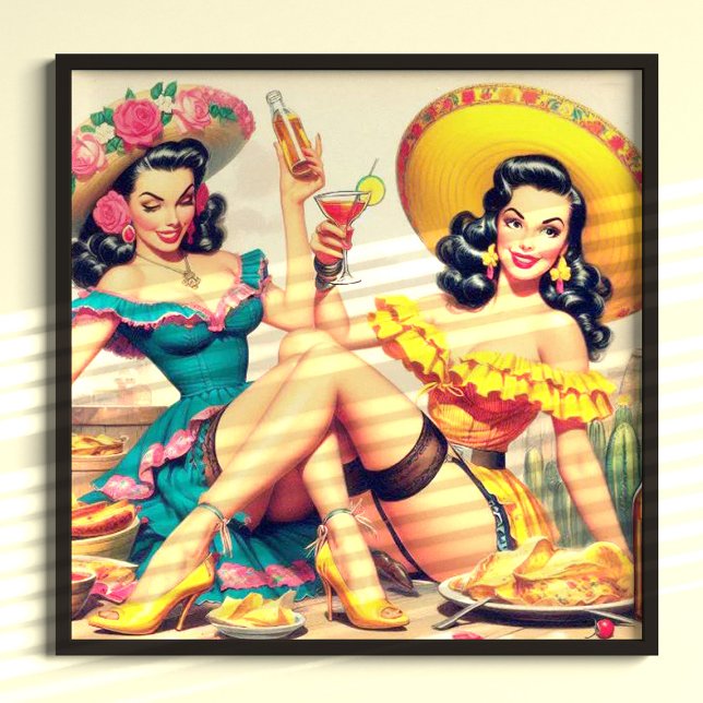Poster Vintage Sombrero Girls (Criador carregado)