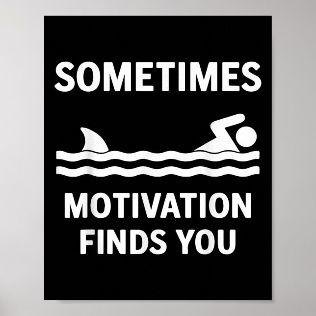 Poster Vintage Sometimes Motivation Finds You Tee - Funny (Frente)