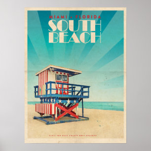 Poster Vintage South Beach Florida