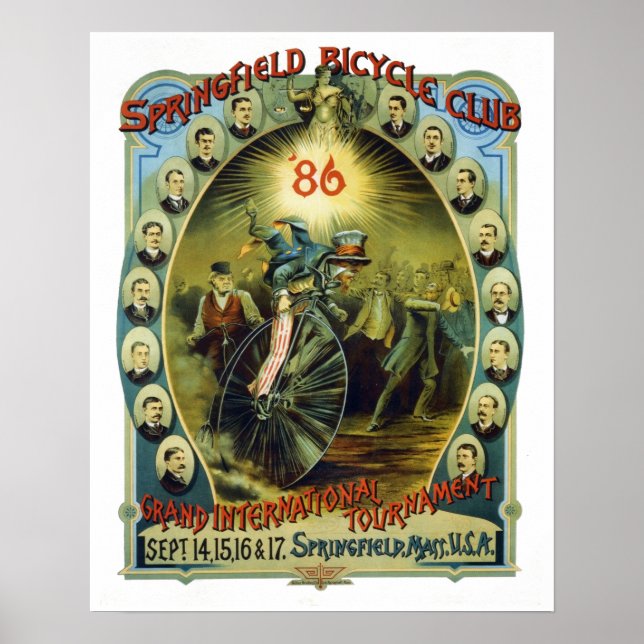 Póster Vintage Springfield Bicycle Club Advertisement (Frente)