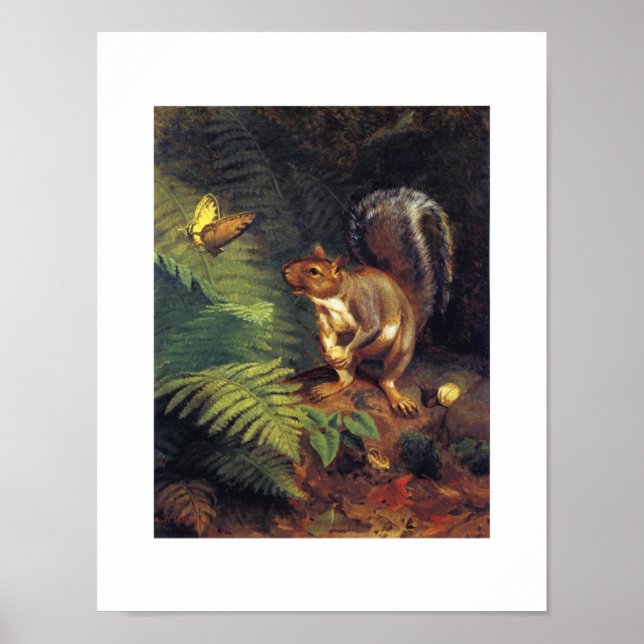 Póster Vintage Squirrel Art (Frente)