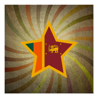 Póster Vintage Sri Lankan Flag Swirl