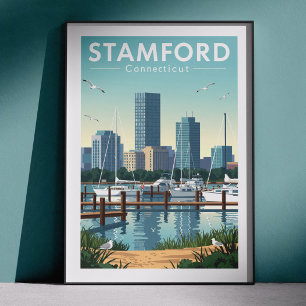Poster Vintage Stamford Connecticut