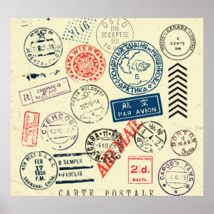 Poster Vintage Stamps: Eterno Decor Collection