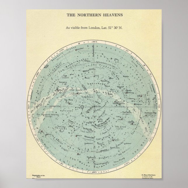 Poster Vintage Star Chart - The Norte Heavens (Frente)