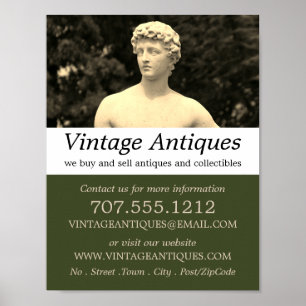 Poster Vintage Statue, Antique Dealer, Store