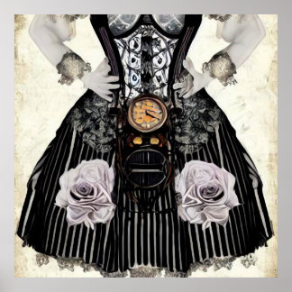 Poster Vintage Steampunk Corset Dress