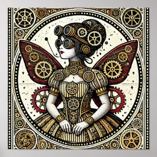 Poster Vintage Steampunk Fairy