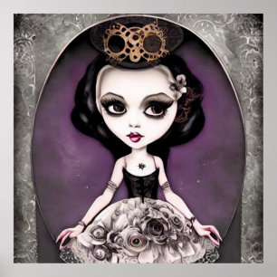 Poster Vintage Steampunk Princess Doll