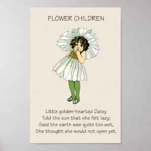 Poster Vintage Storybook Flower Children DAISY