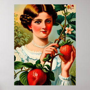Poster Vintage Strawberry Ad
