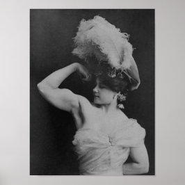 Poster Vintage StrongWomen Charmion Flexing - 1897