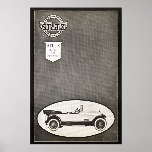 Póster Vintage Stutz Car Ad de 1919 (Frente)