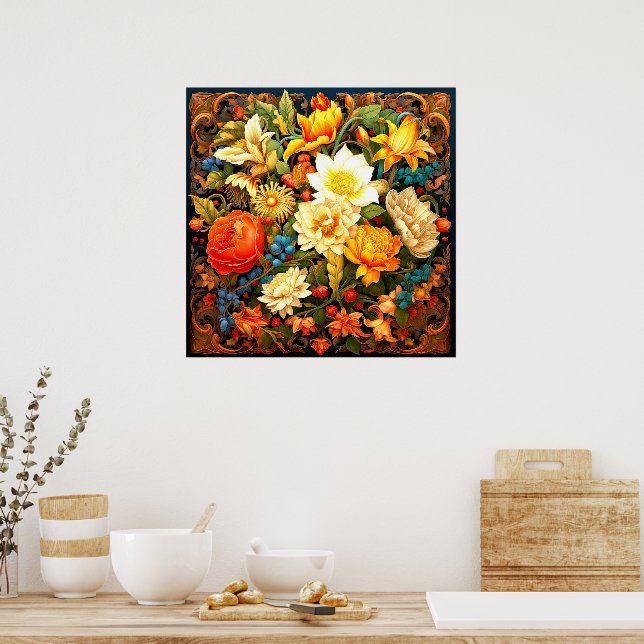 Poster Vintage Style Chique Floral (Cozinha)