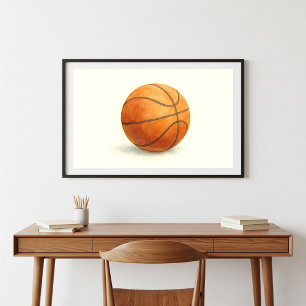 Poster Vintage Style Watercolor Basball Design