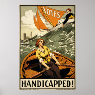 Póster Vintage Suffrage Propaganda Deficientes