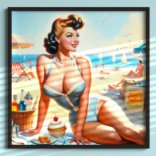 Poster Vintage Summer Pin-Up Girl