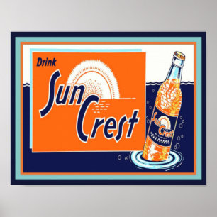 Poster Vintage, Sun Crest, Soda Pop