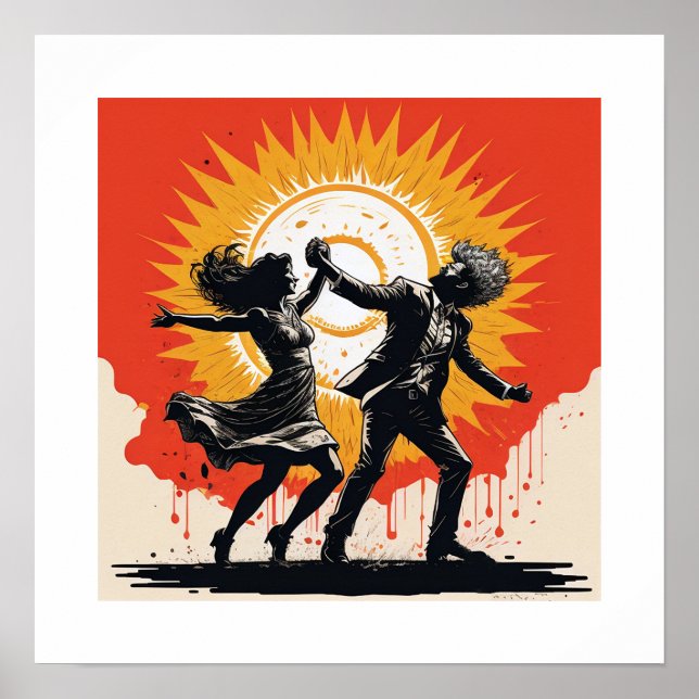 Poster Vintage Sunset Dance (Frente)