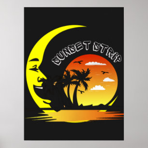 Poster Vintage Sunset Strip Moon