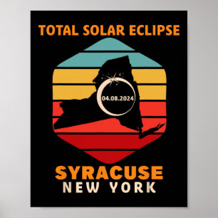 Poster Vintage Syracuse New York Total Solar Eclipse 2024