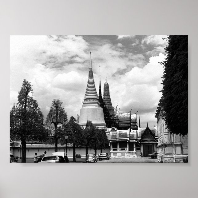 Poster Vintage Tailândia Chapel Bangkok Palace Real (Frente)
