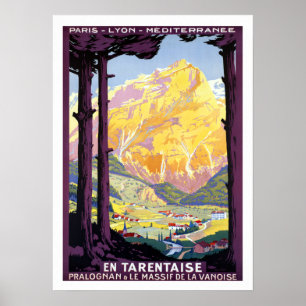 Poster Vintage Tarentaise Valley France Alps Viagem