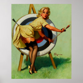 Póster Vintage Target Archery Pinup Girl