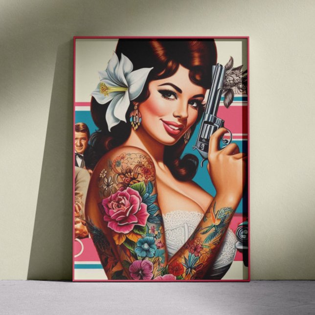 Poster Vintage Tattooed Pulp Pin-up (Criador carregado)