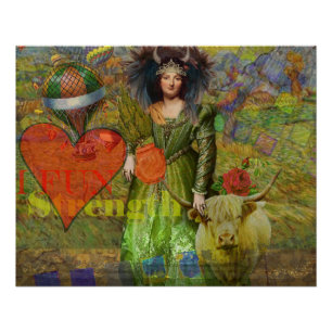 Póster Vintage Taurus Fantasy Art