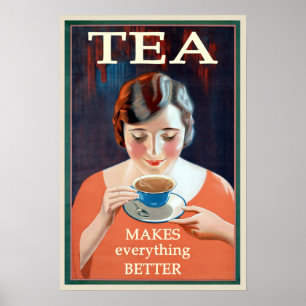 Poster Vintage Tea Torna Tudo Melhor